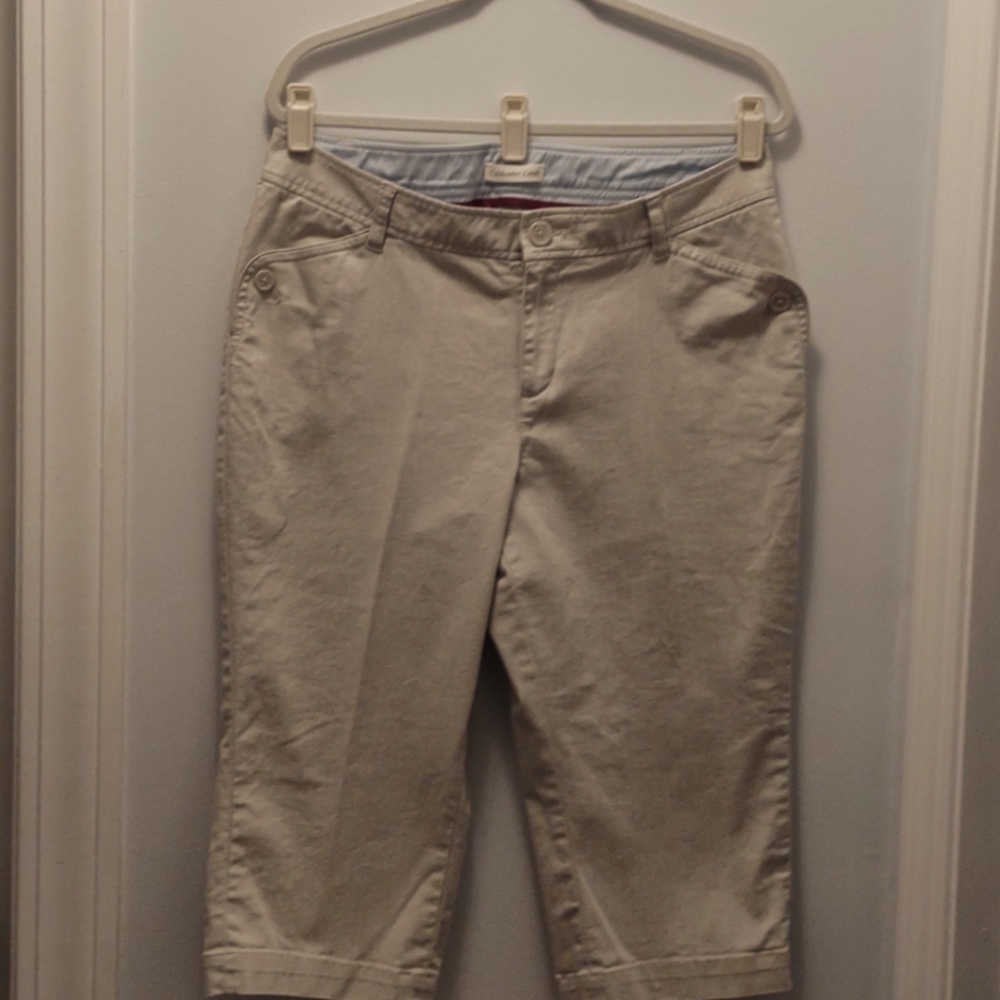 Coldwater Creek Capris, P14, Beige, Side Pockets
